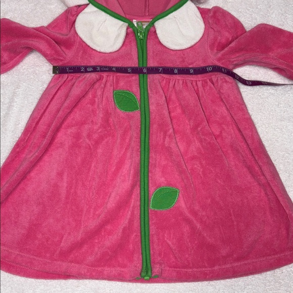 Gymboree Pink terry cloth zip flower hood beach coverup girls 2t - Picture 4 of 8